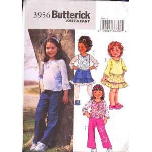  Butterick Sewing Pattern 3956 Girls Top, Skirt & Pants 