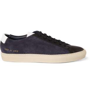 Common Projects Vintage Achilles Panelled Leather and Suede Sneakers 