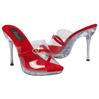 Womens Pleaser Excite 401H Clear/Red Shoes 