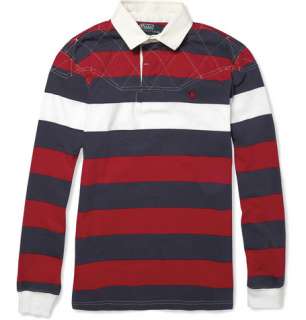    Polos  Long sleeve polos  Striped Cotton Rugby Shirt