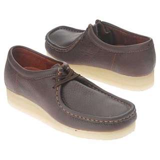 Mens Clarks Wallabee Low Brown Oily Leather Shoes 
