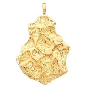  14K Yellow Gold 50.00X32.00 Mm Nugget Pendant Jewelry