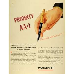  1945 Ad Parker Pen Co 51 Ballpoint Clip Pens Ink Writing 