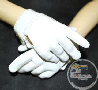 Full Finger Leather Gloves White for Volks SD13 Boy  