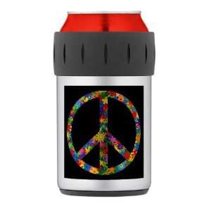  Thermos Can Cooler Koozie Peace Symbol Flowers 60s 