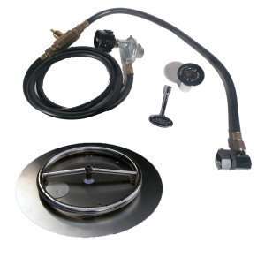  18 SS Fire Pit Ring Burner Kit With Pan Lp Connection Kit 