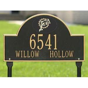  Miami Dolphins Black and Gold Personalized Address Oval 