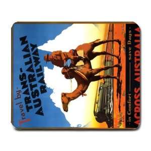  vintage travel poster trans Mouse Pad Mousepad Office 