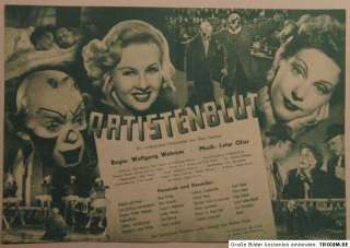 Handzettel Artistenblut (1949) Dorit Kreysler Hans Richter  