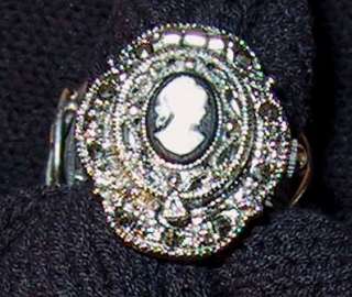Ringuhr mit Gemme Sisi Stil Fingeruhr LARP Gothic Ring  