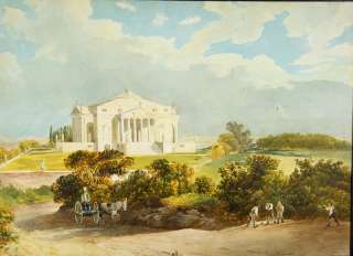 Joseph Gerstmeyer Villa Rotonda Palladio Aquarell 1832  