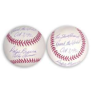 Ralph Branca and Bobby Thomson Dual Autographed Baseball  Details 