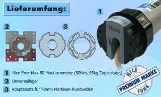 Markisenmotor Nice Free Max 50Nm Funkmotor für Markise  