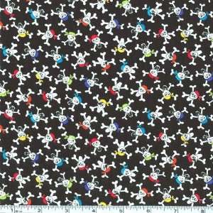  45 Wide Jolly Roger Black Fabric By The Yard Arts 