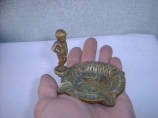 Old Bruxelles Solid Bronze Ash Tray,WeeWee Boy  