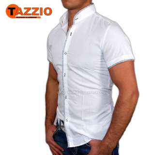 TAZZIO NIGHT JAPANSTYLE STEHKRAGEN HEMD WEIß NEU S XL  