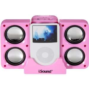    Pink Foldable 4x Portable Speaker System  Players & Accessories