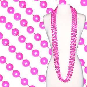  60 16mm Hot Pink Mardi Gras Throw Beads 1 dozen 