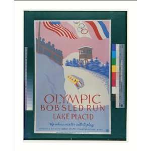  WPA Poster (M) Olympic bobsled run Lake Placid Up where 
