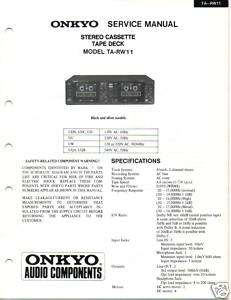 Original Service Manual Onkyo TA RW11 Cassette Deck  