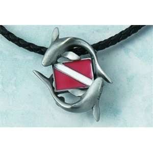    Pewter Shark Pendant with Braided Necklace