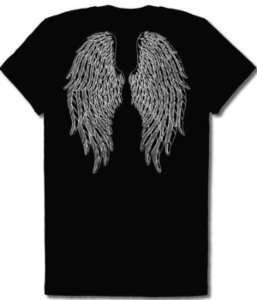 Gothic Angel Wings Girls Juniors T Shirt Tattoo Back  