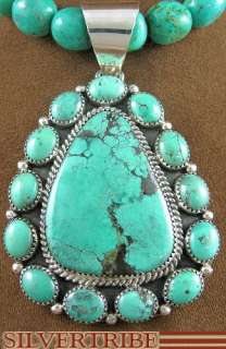 Navajo Sterling Silver Turquoise Pendant & Necklace  