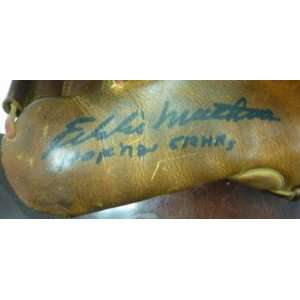 Eddie Mathews Hand Signed Baseball Glove PSA COA Auto   Autographed 