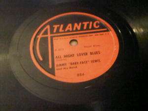 JIMMY BABY FACE LEWIS 78 RPM BLUES RECORD, ATLANTIC  