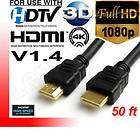 50ft HDMI 1.4 Cable M Male LCD LED 3D DVD PS3 HDTV 50