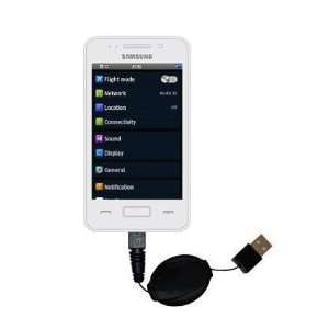  Retractable USB Cable for the Samsung Wave 725 with Power 