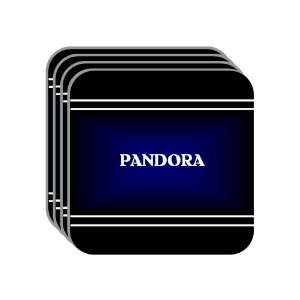 Personal Name Gift   PANDORA Set of 4 Mini Mousepad Coasters (black 