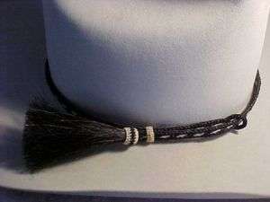 Western Handmade Horse hair slide Hat band w/tassel  