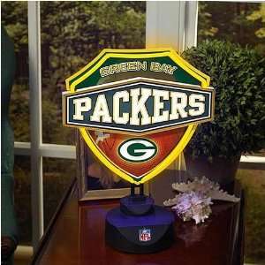Green Bay Packers Neon Shield Table Lamp  Sports 