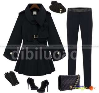 Women Gossip Girl Bowknot Overcoat Outwear Coat New 029  