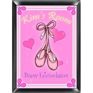    Personalized Childrens Room Sign   Ballet Slippers