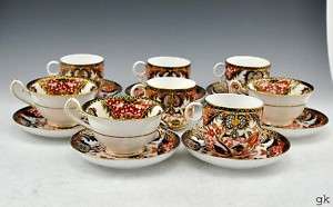 15 Imari Royal Crown Derby Teacups/Saucers English 1886  