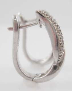 DESIGNER SS Pave Diamond Hoop Earrings  