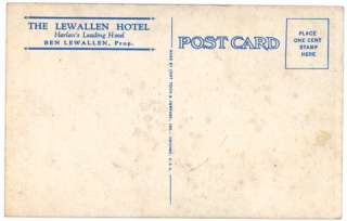 C1930 HARLAN Kentucky THE LEWALLEN HOTEL Postcard  