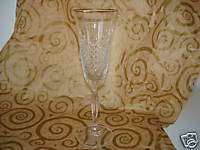 MIKASA CATHAY CRYSTAL FLUTED CHAMPAGNE GOLD TRIM 8 5/8  