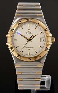 Omega Constellation 18k Gold and Stainless Steel Mens Quartz Watch 