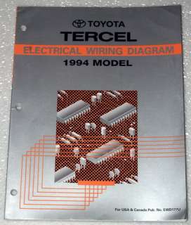 1994 TOYOTA TERCEL DX DLX LE Original Electrical Wiring Diagrams Shop 