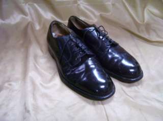Vintage 1966 Mens Black Leather Oxford Shoes 7 R  