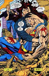 Art from Superman vol. 2 #75 (January 1993), where Superman dies in 