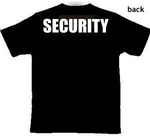 SECURITY guard 2 side logo Custom black T shirt c sizes  