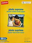 Staples 564121 8.5 x 11 Photo Supreme Double Sided Matte Paper 50 