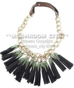 Darling Marni 09FW Black Flowers & Metal Chain Necklace  