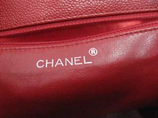   Chanel Red Pebbled Leather Double Strap Bag W/Silver Hardware  