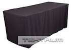 Fitted Polyester Table Skirt Cover wTop Topper WHITE