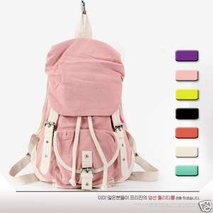 Korean Womens Handbag Canvas Schoolbag Bag Leisure Backpack 7 Colors 